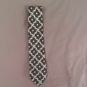 Versace Black and Silver-Gray Geometric Men's Tie